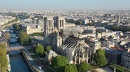 #3/6 - Paris - Notre Dame Church Fire Aftermath - 4K Aerial Videos Stock Footage