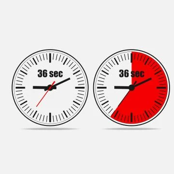 36 seconds clock icon Stock Illustration