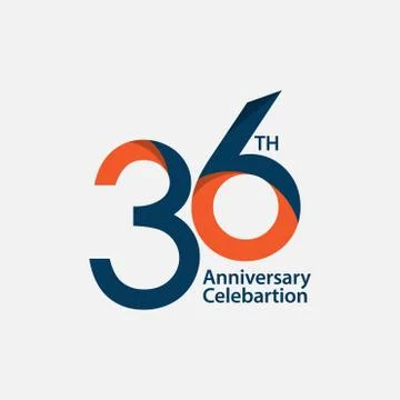 36 th Anniversary Celebration Vector Template Design Illustration Stock Illustration