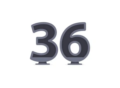 36 vector number design. For logo, brand label, design elements, corporate id イラスト素材