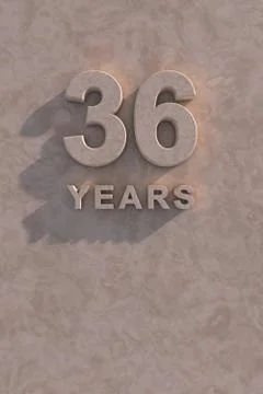 36 years 3d text Stock Illustration