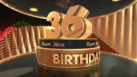 36 years birthday with fireworks Stock Footage 232765249