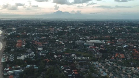 360-Aerial footage of Canggu, Bali Stock Footage