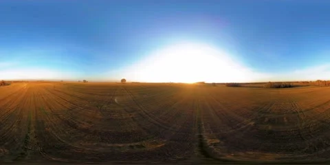 360 aerial view. Low flight above rural summer landscape with endless green Video stock 166162863