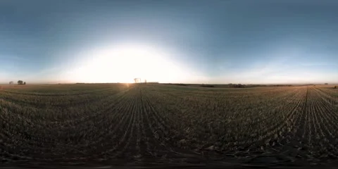 360 aerial view. Low flight above rural summer landscape with endless green Stock Footage 287294194