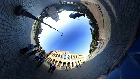 360 After Effects - Coliseum Square External view in a spring afternoon Stock Footage 90087937