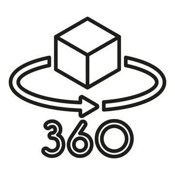 360 Augmented reality icon outline vector. Rotate game 库存插图