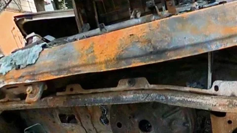 360 Burned Car 3 Stock Footage 141886280