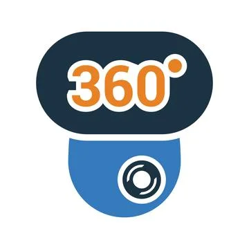 360, camera, degree, reality icon. Editable vector logo. Stock Illustration