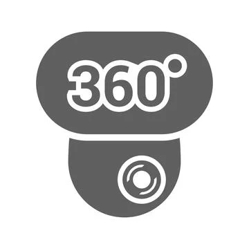 360, camera, degree, reality icon. Gray vector graphics. Stock Illustration