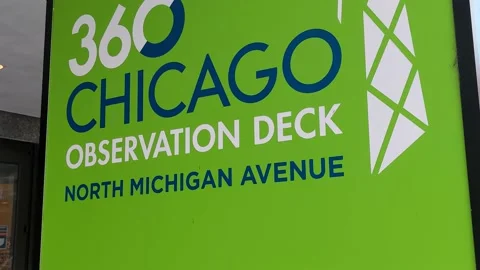 360 Chicago Observation Deck Signage Stock Footage 169179896