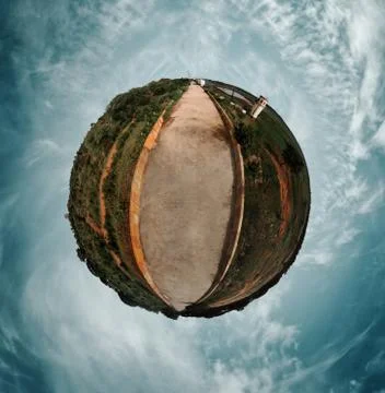 360 Circular Panoramic View Of The Open Dry Lake Water Reservoir  Stock Photos
