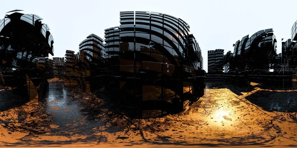 360 degree abstract equi rectangular vr hdr style panorama 3d render Ilustración de archivo