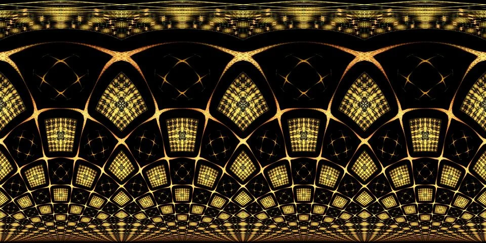 360 degree abstract fractal, equirectangular projection, environment map. S.. Illustrazione stock