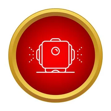 360 degree action panoramic camera icon Stock Illustration