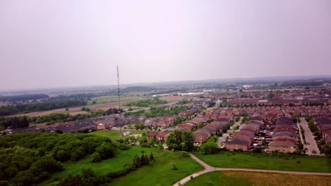 360-Degree Aerial Panorama of a Developing District Stock Footage 347152504