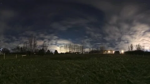 360 degree all night rural celestial time lapse Stock Footage 295301296