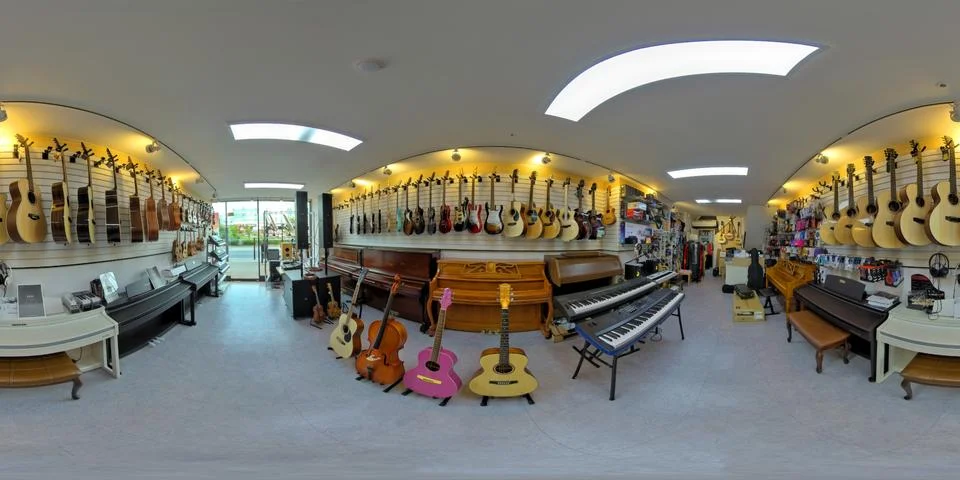 360 degree angle view in interior of shop Stock Photos