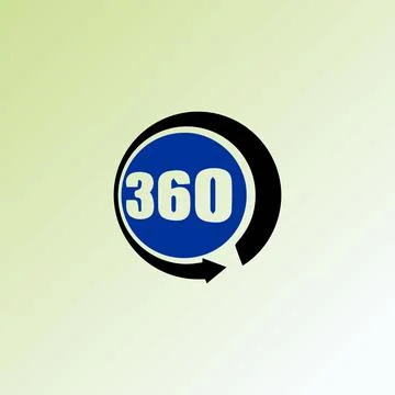 360 degree arrow, 360 vector logo design template idea and inspiration. Stock Illustration