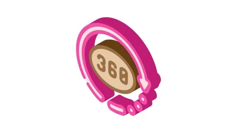 360 degree arrow augmented reality isometric icon animation Stock Footage 327280051