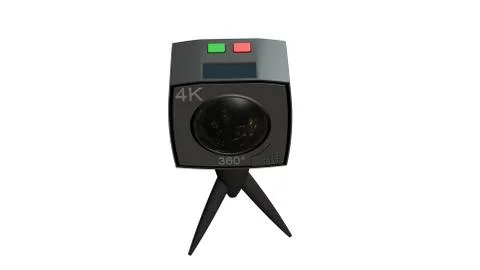 360 degree camera with two lenses isolated on white Stock Illustration