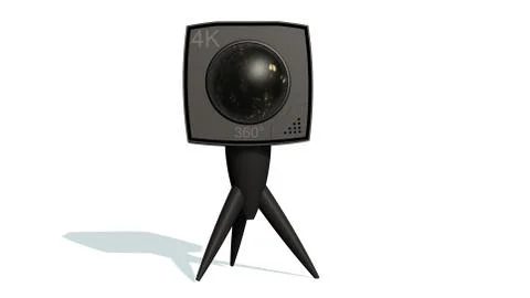 360 degree camera with two lenses isolated on white Stock Illustration