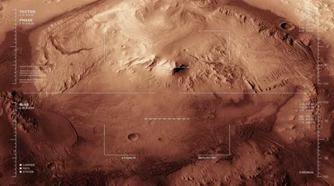 360-degree circular recon flyover of Mars' Gale Crater. Stock-Footage 55267766