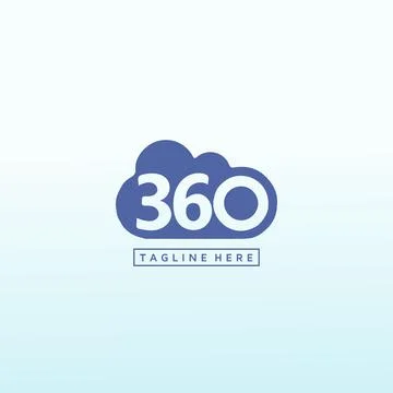 360 degree clouds, 360 vector logo design template idea and inspiration. Stock Illustration