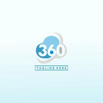 360 degree clouds vector logo, 360 vector logo design template idea Stock Illustration