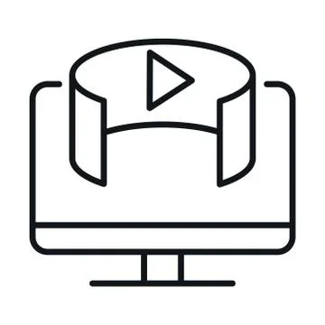 360 degree computer technology digital virtual linear style icon design Stock-Illustration