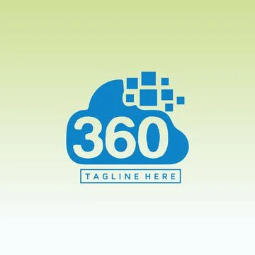 360 degree digital cloud icon, 360 vector logo design template idea Stock Illustration