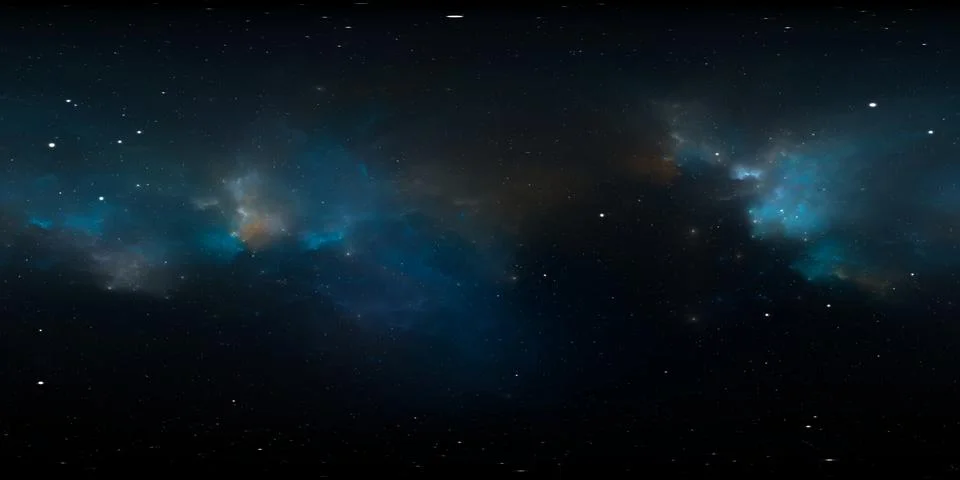 360 degree equirectangular projection space background with nebula and stars 스톡 일러스트