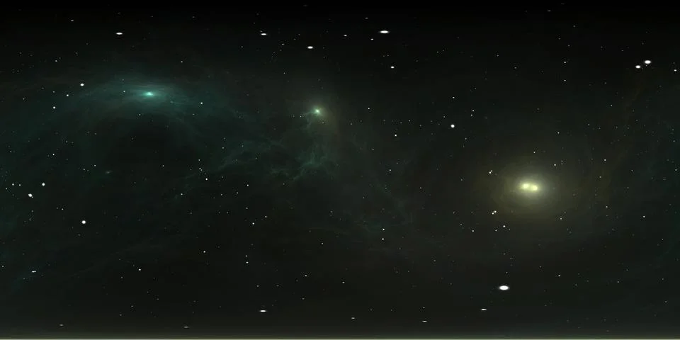 360 degree equirectangular projection space background with nebula and stars 库存插图
