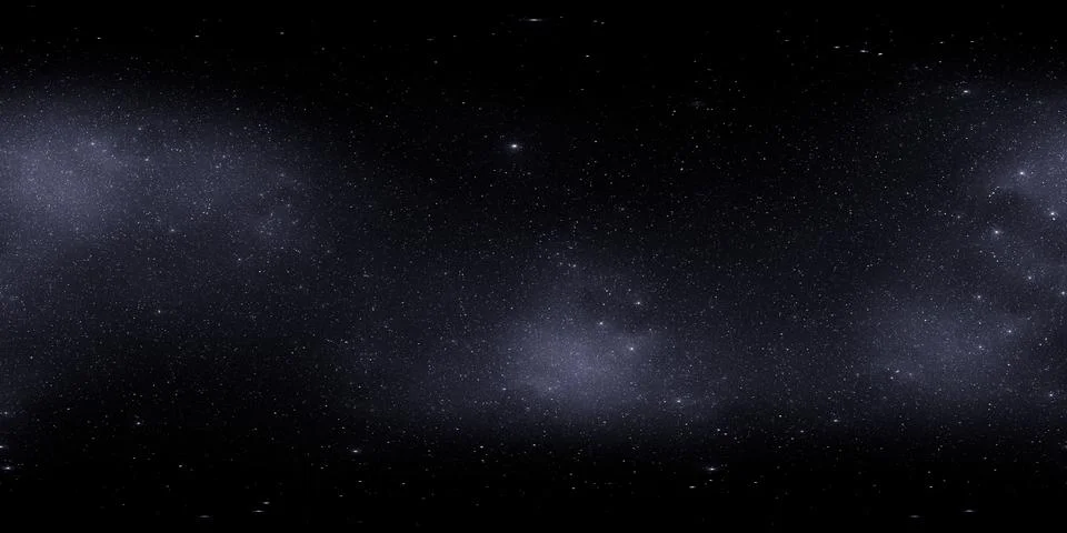 360 degree equirectangular projection space background with nebula and stars 库存插图