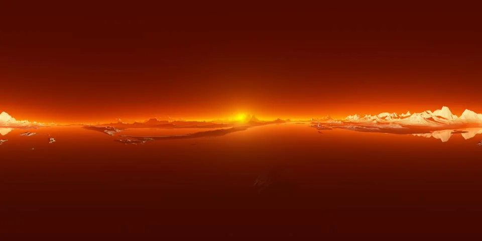 360 degree equirectangular projection. Titan, the largest moon of Saturn 库存插图
