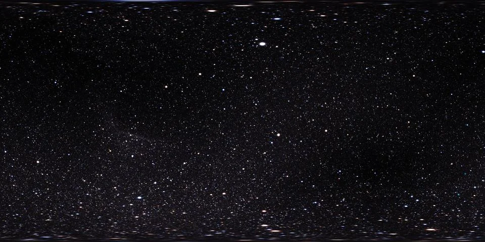 360 degree equirectangular projection wide cosmos with shining stars 库存插图