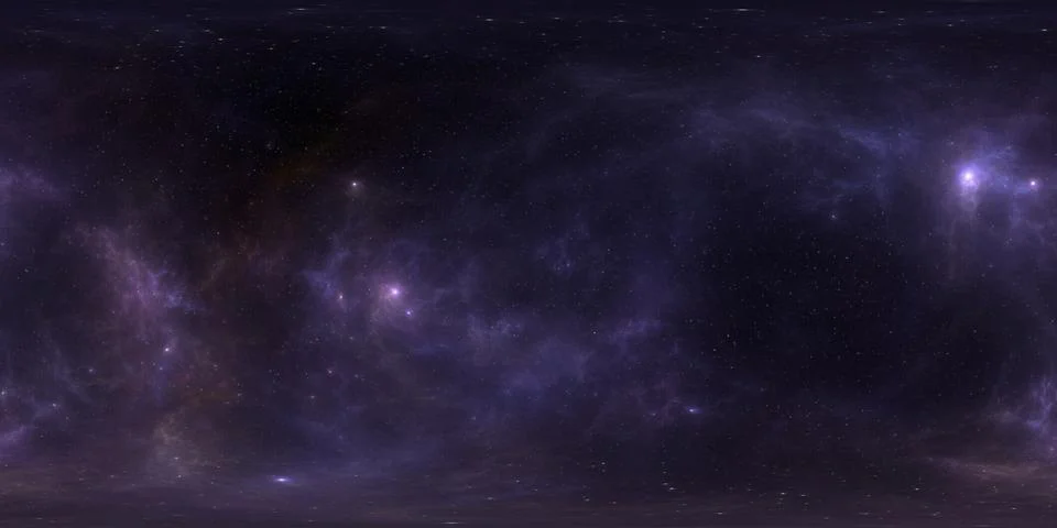 360 degree full sphere panoramic space background with starfield and nebula Ilustración de archivo