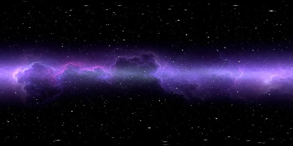 360 degree full sphere panoramic space background, galactic belt in the dis.. Ilustración de archivo