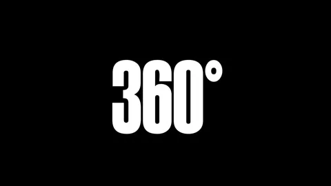 360 degree icon animated rotate 360 ??degree angle of view in all direction.. Stock Footage 321987107