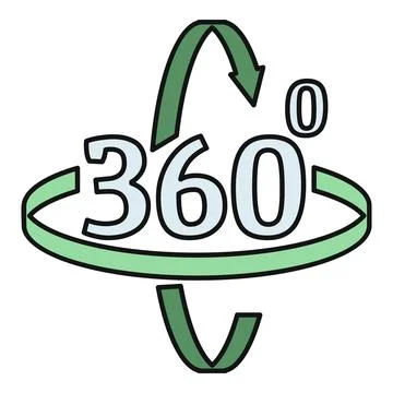 360 degree icon showing panoramic virtual reality view Stock Illustration