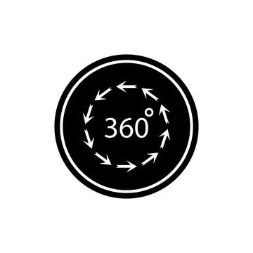360 degree icon vector Stock Illustration