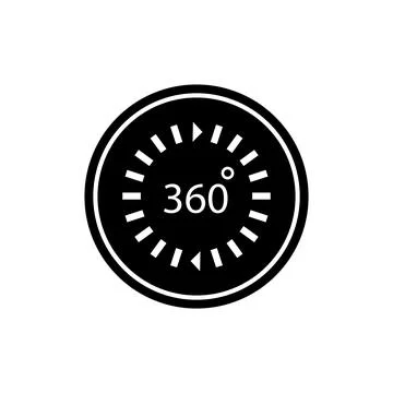 360 degree icon vector Stock Illustration