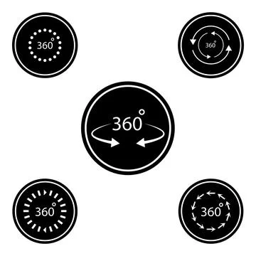 360 degree icon vector Stock Illustration