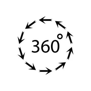 360 degree icon vector Stock Illustration