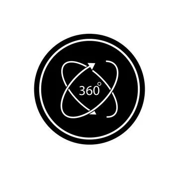 360 degree icon vector Stock Illustration