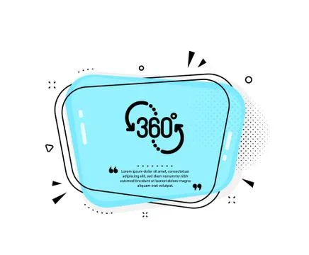 360 degree icon. VR technology simulation sign. Panoramic view. Vector Stock Illustration