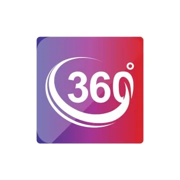 360 degree icon within square Stock Illustration