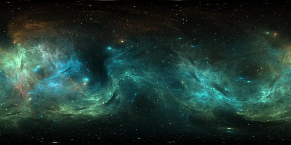 360 degree interstellar cloud of dust and gas. Space background with nebula Ilustración de archivo