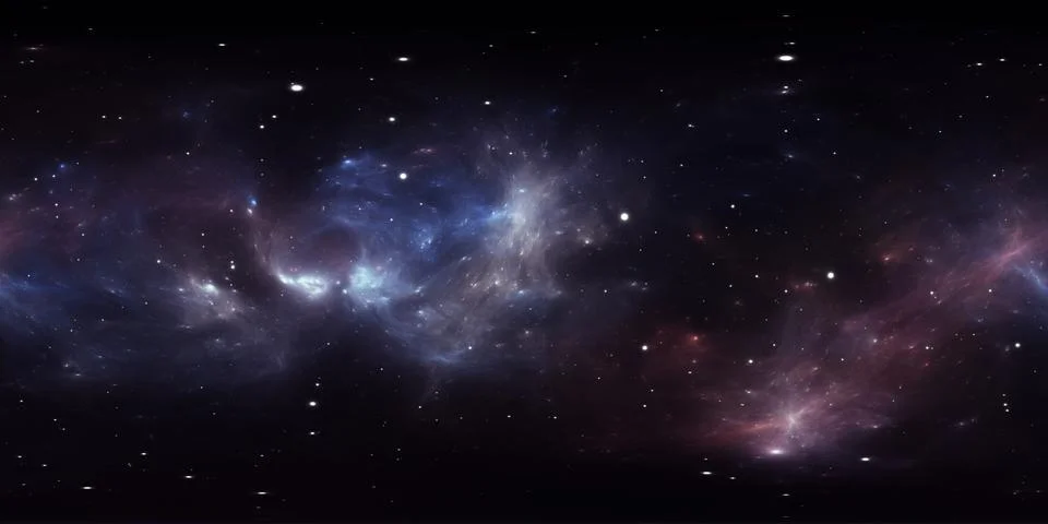 360 degree interstellar cloud of dust and gas. Space background with nebula Stock Illustration