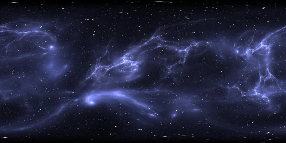 360 degree interstellar cloud of dust and gas. Space background with nebula Stock Illustration